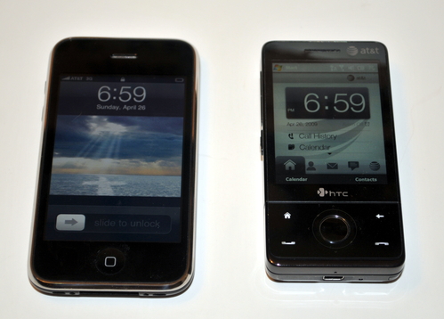 HTC Fuze Vs Iphone 3G Size Comparison