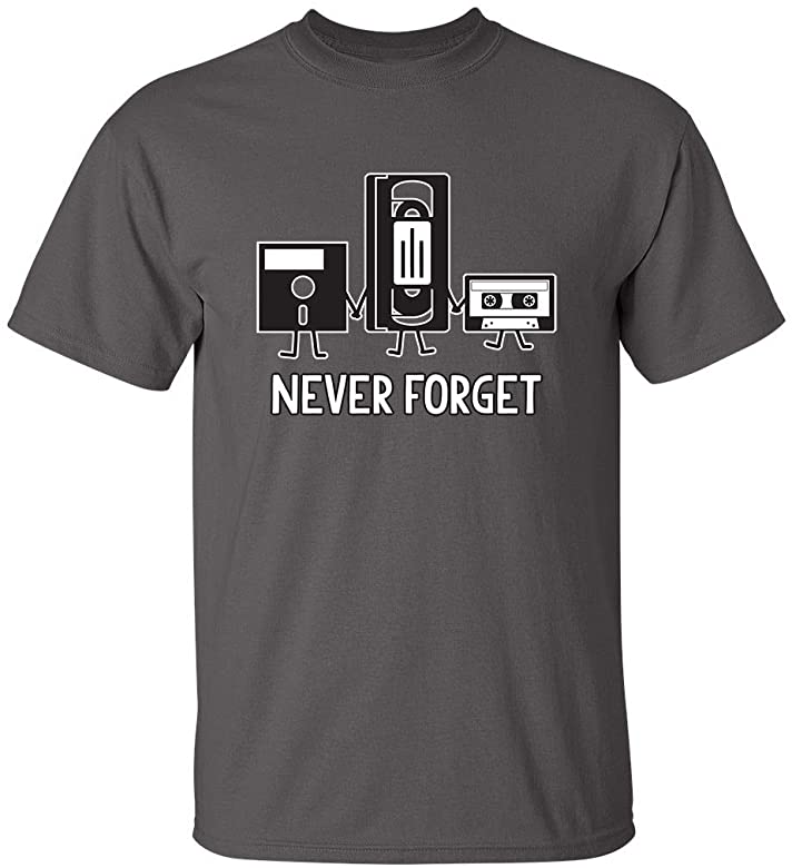 Never Forget Retro Vintage Cassette, VHS, Floppy Media T-Shirt