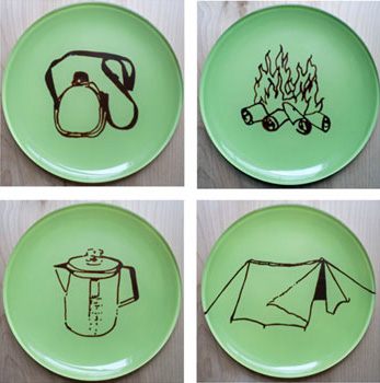 Campout Glass Plates by Nuno Studio