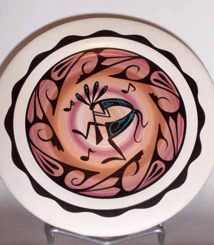 Angel Pacheco's Kokopelli Design Hand-Painted Plate