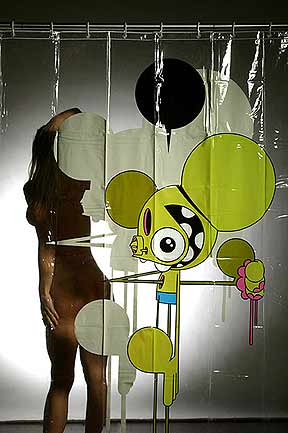 Graffiti Artist James Marshall Shower Curtain Design - Space Monkey