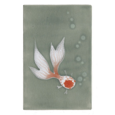 Hand Drawn Goldfish Tile from Xenia Taler